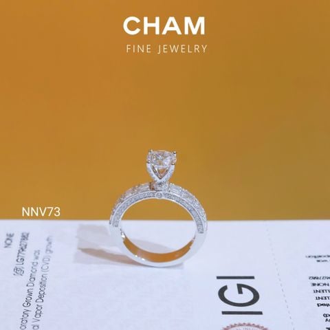 Nhẫn Nữ NNV73 Vàng 10k Chủ 6.3 Kim Cương Lab Grown Diamond