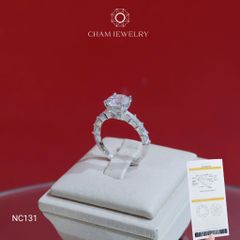 Nhẫn NC131 CHAM JEWELRY, Full Đá Moissanite Chủ 7.2mm (Barcode ONNU207)