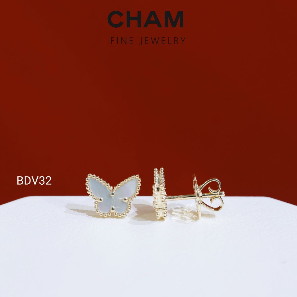 Hoa Tai BDV32 Vàng 10k Kim Cương Lab Grown Diamond