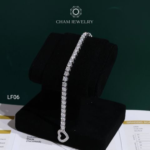 Lắc Tay LF06 CHAM JEWELRY, Full 4.0mm Khóa Tim (Barcode OLT1 - OLT2 ).