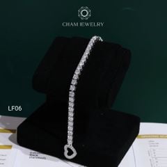 Lắc Tay LF06 CHAM JEWELRY, Full 4.0mm Khóa Tim (Barcode OLT1 - OLT2-OCL16 ).