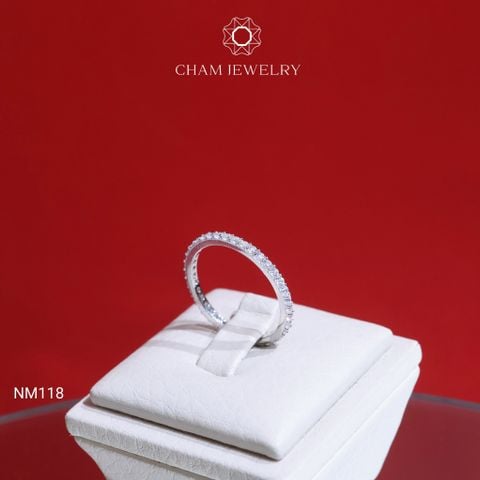 Nhẫn NM118 CHAM JEWELRY, Nhẫn Full Đá 1.5mm (Barcode TNF103).