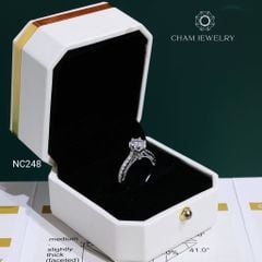 Nhẫn NC248 CHAM JEWELRY, Nhẫn Full Đá Moissanite Chủ 6.3mm (Barcode OCNN63)