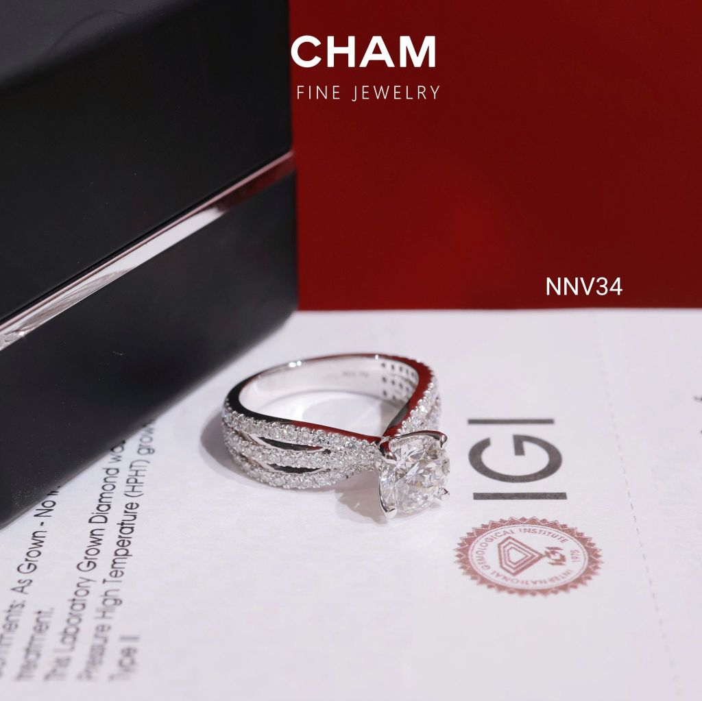 Nhẫn Nữ NNV34 Chủ 7.0 Vàng 10k Kim Cương Lab Grown Diamond