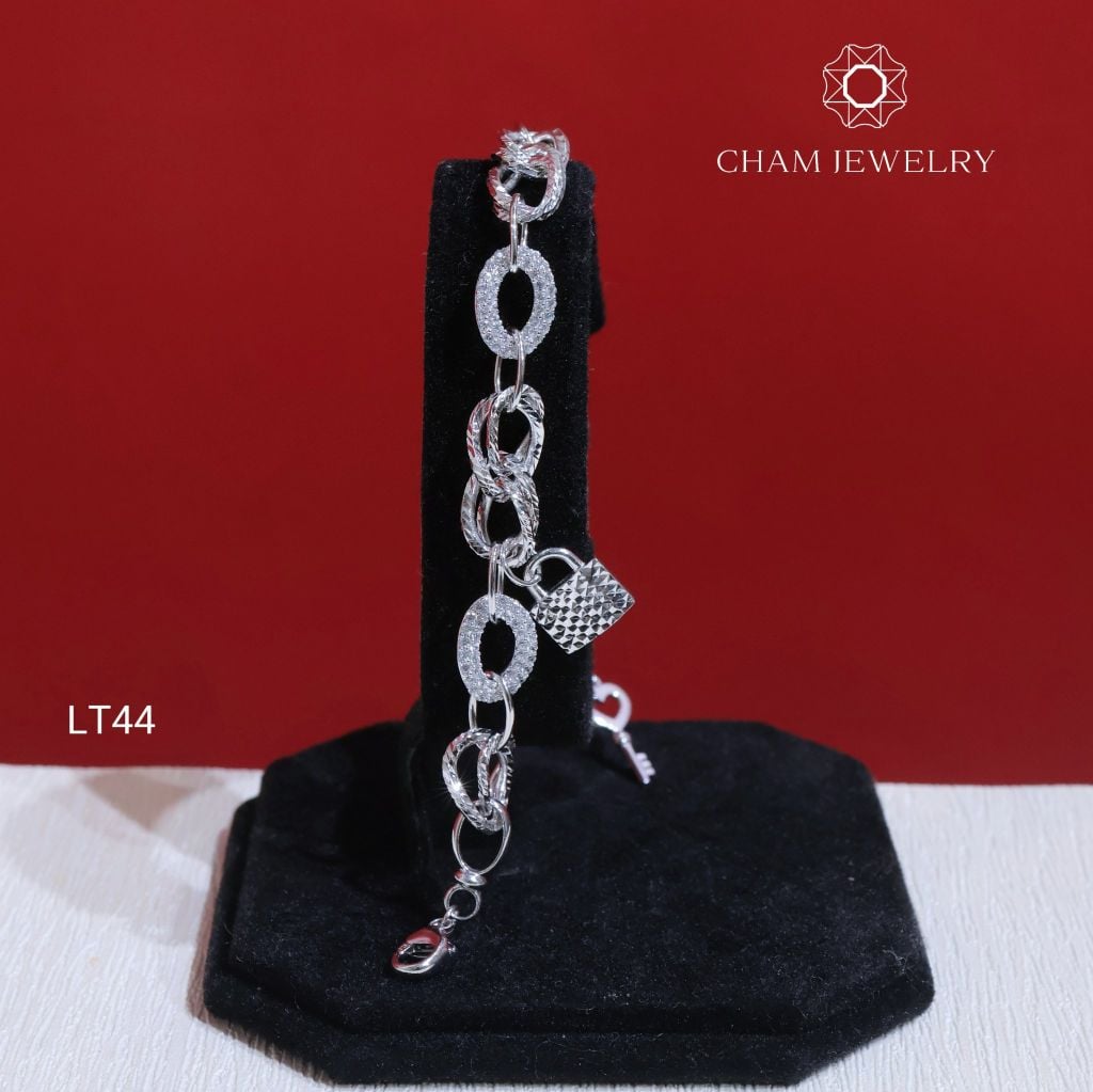 Lắc Tay CHAM JEWELRY LT44, Lắc Xích Ổ Khóa (Barcode CL5586)