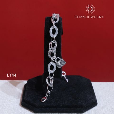 Lắc Tay CHAM JEWELRY LT44, Lắc Xích Ổ Khóa (Barcode CL5586)