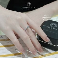 Nhẫn NC48 CHAM JEWELRY, Full Kim Cương Moissanite Chủ 5.5mm (Barcode ONNU39).