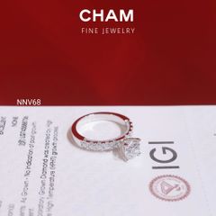 Nhẫn Nữ NNV68 Vàng 10k Chủ 6.3 Kim Cương Lab Grown Diamond