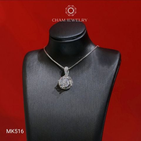 Mặt Dây Chuyền MK516 CHAM JEWELRY, Mặt Xoàn Viền Chạm Máy Chủ 8.1mm (Barcode TMA1596).