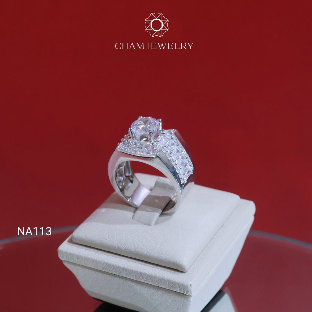 Nhẫn Nam NA113 CHAM JEWELRY, Chủ 7.5mm (Barcode TNNA433).