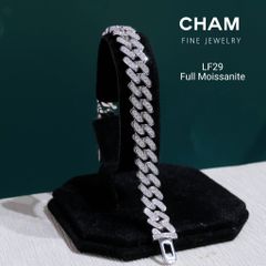 Lắc Tay LF29 CHAM JEWELRY, Lắc Tay Khoen Lật Full Moissanite Khóa Cao Cấp  (Barcode OCL02)