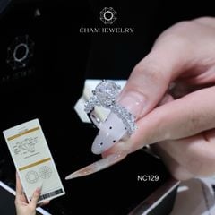 Nhẫn NC129 CHAM JEWELRY, Full Đá Moissanite Chủ 8.1mm (Barcode OTN04)