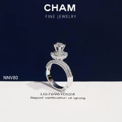 Nhẫn Nữ NNV80 Vàng 10k Chủ 5.4mm Kim Cương Lab Grown Diamond (Barcode DNU012)