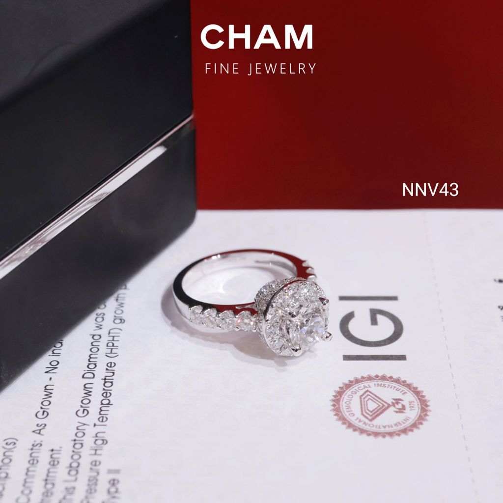 Nhẫn Nữ NNV43 Vàng 10k Chủ 6.3 Kim Cương Lab Grown Diamond