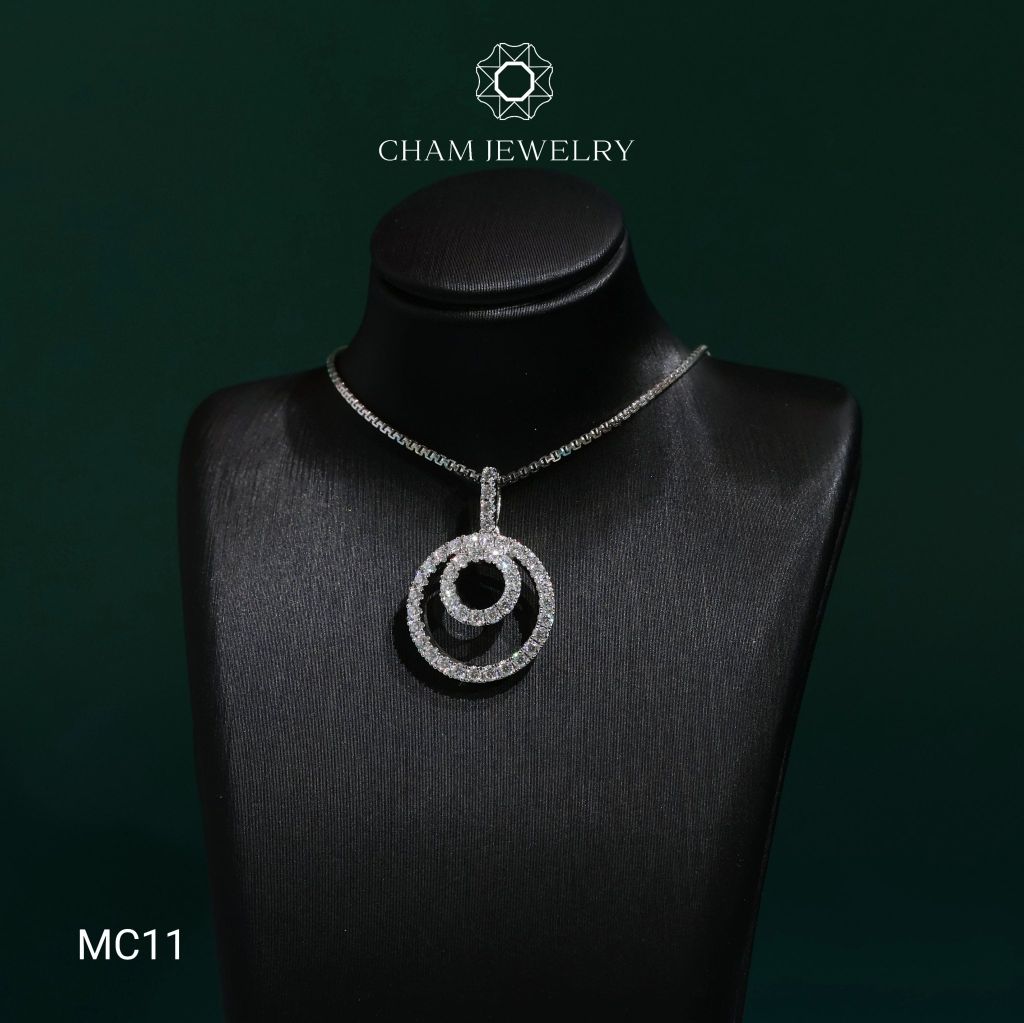 Mặt Dây Chuyền MC11 CHAM JEWELRY , Full Moissanite Cao Cấp (Barcode OM07).