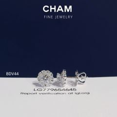 Hoa Tai BDV44 Vàng 10k Chủ 4.0mm Kim Cương Lab Grown Diamond (Barcode DBT5)
