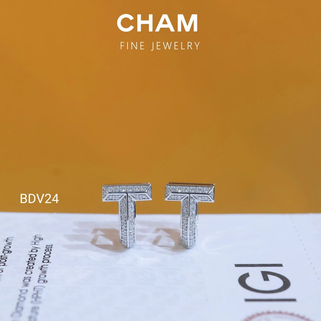 Hoa Tai BDV24 Vàng 10k Kim Cương Lab Grown Diamond