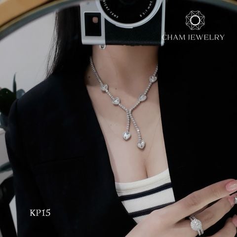Dây Chuyền KP15 CHAM JEWELRY, Dây Kiểu Tim Chạm Máy Bảng 10.0mm ( Barcode DKM462).