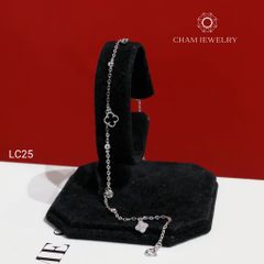 Lắc Chân LC25 CHAM JEWELRY, Lắc Chân Charm Cỏ 4 Lá Đen (Barcode CTNC22) .