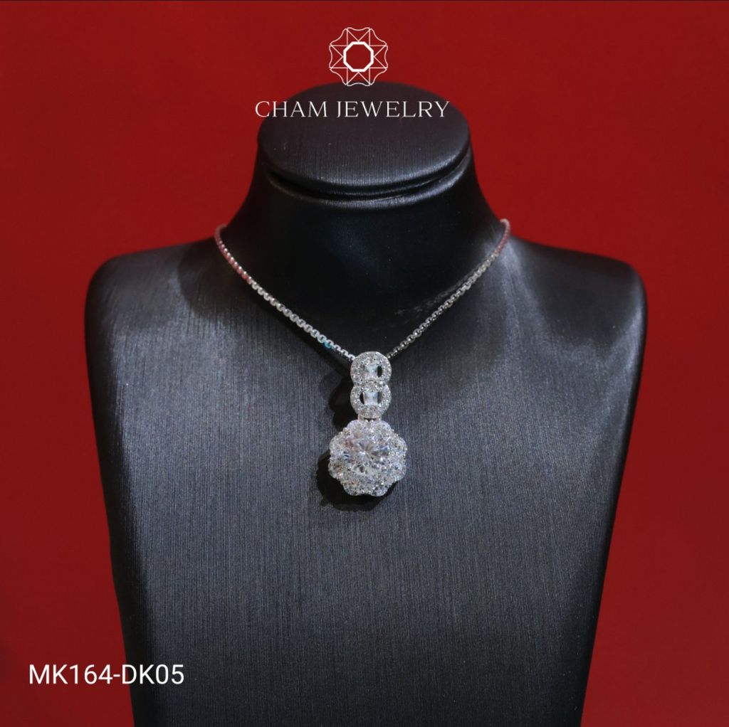 Mặt Dây Chuyền MK164, Mặt Hoa, CHAM JEWELRY Chủ 6.0mm (Barcode TMA1866)