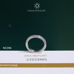 Nhẫn NC286 CHAM JEWELRY, Nhẫn Full Đá Moissanite Bản 2.5mm(Barcode OCNN82)