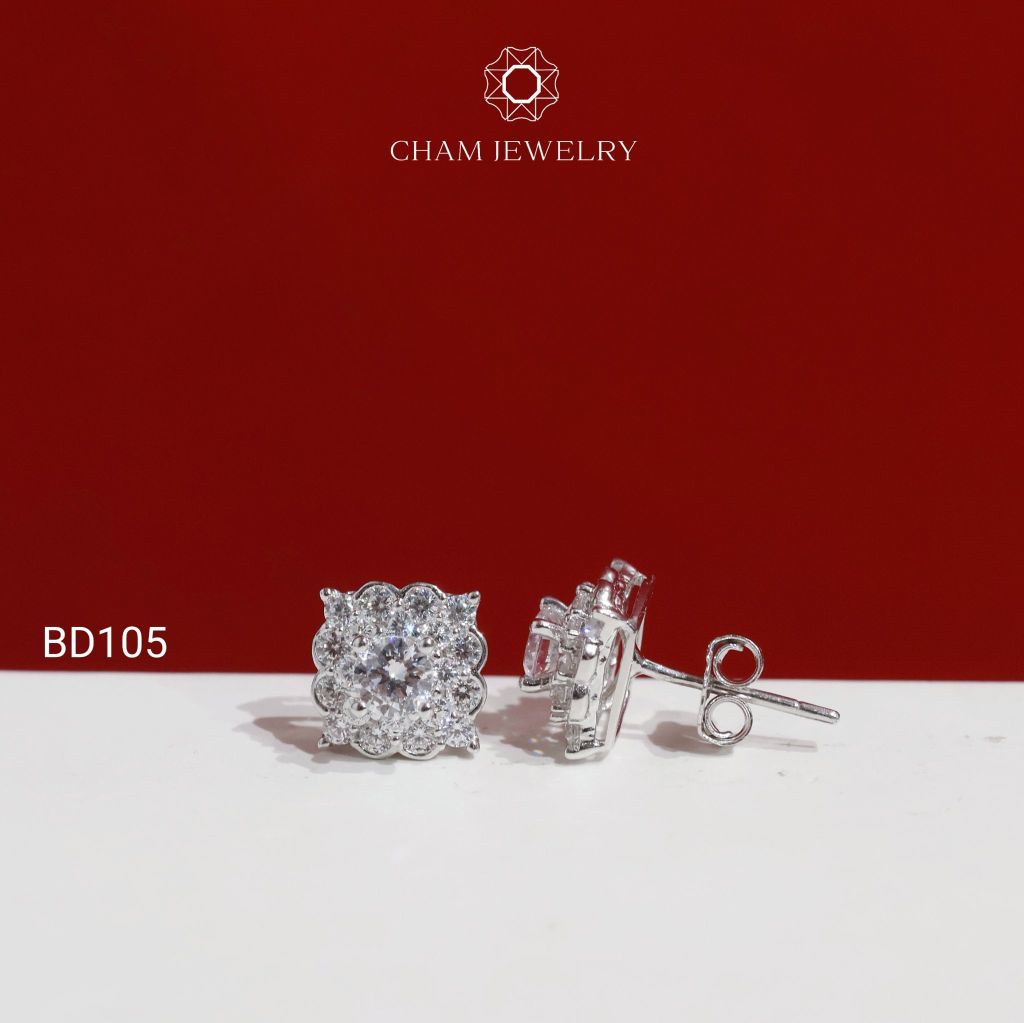 Hoa Tai BD105 CHAM JEWELRY , Chủ 4.0mm ( Barcode TBD1502).