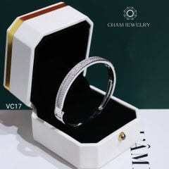 Vòng Tay VC17 CHAM JEWELRY, Vòng Tay Nửa Hàng Đá Full Moissanite (Barcode OCV13).