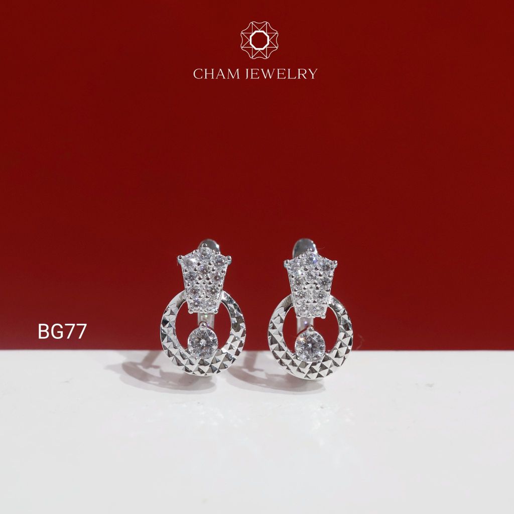 Hoa Tai BG77 CHAM JEWELRY, Hoa Tai Kiểu Tròn (Barcode TBG1130)