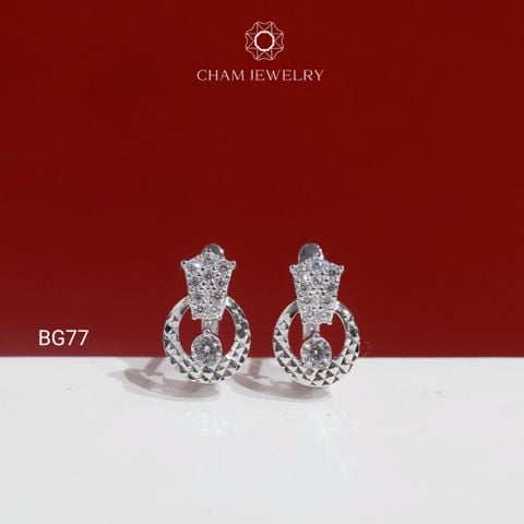 Hoa Tai BG77 CHAM JEWELRY, Hoa Tai Kiểu Tròn (Barcode TBG1130)