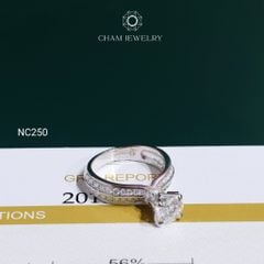 Nhẫn NC250 CHAM JEWELRY, Nhẫn Full Đá Moissanite Chủ 6.3mm (Barcode OCNN61)