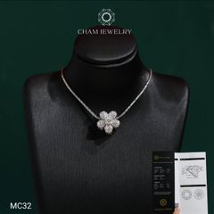 Mặt Dây Chuyền MC32 CHAM JEWELRY , Mặt Hoa 5 Lá Đá Moissanite C&C (Barcode OCM05).