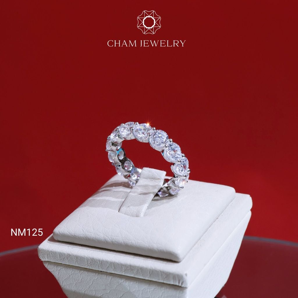 Nhẫn CHAM JEWELRY NM125, Nhẫn Full Đá 4.5mm ( Barcode CN6793).