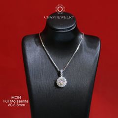 Mặt Dây Chuyền MC04 CHAM JEWELRY , Chủ 6.3mm Full Moissanite Cao Cấp (Barcode OM43).