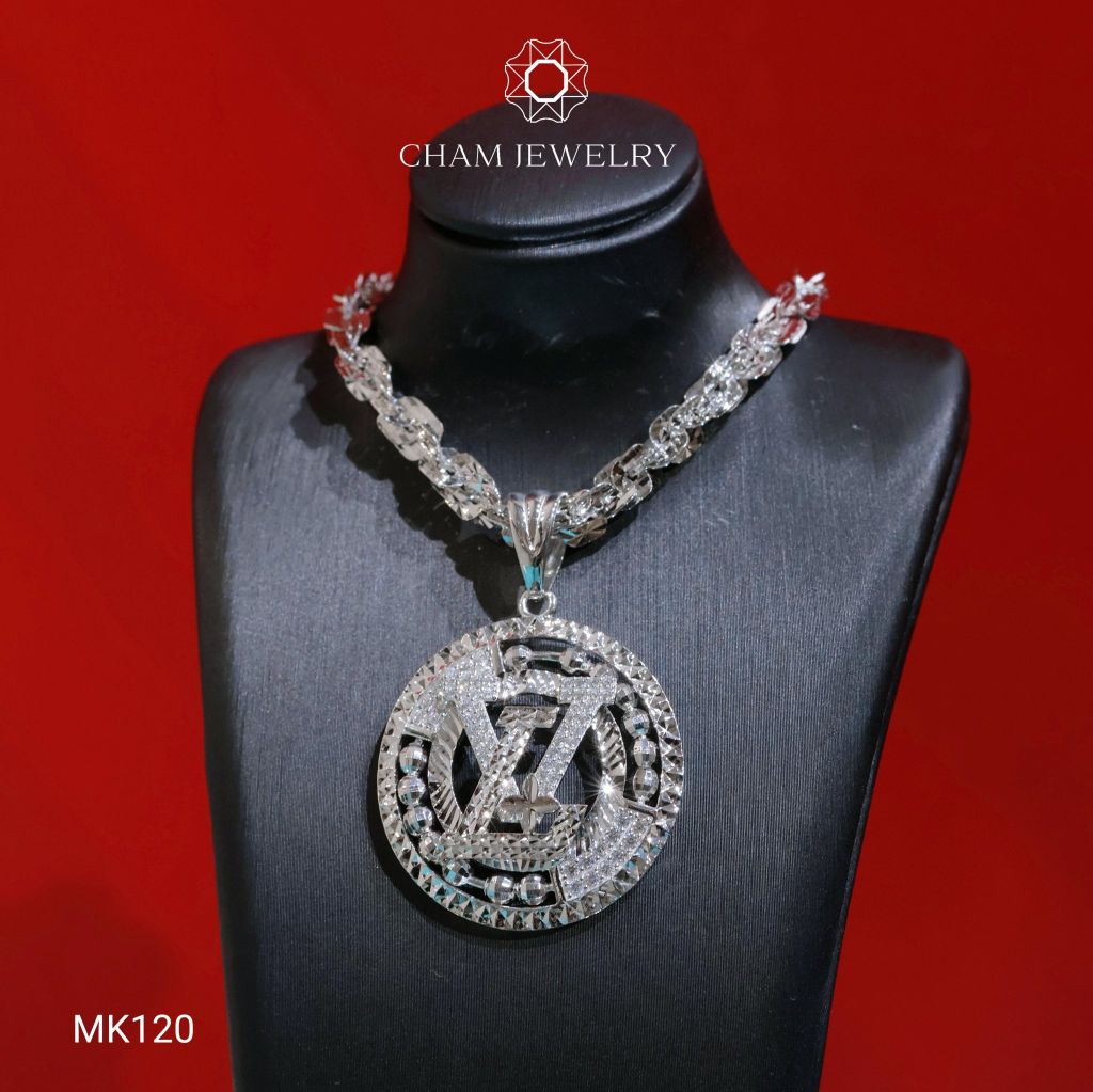 Mặt Dây Chuyền MK120 CHAM JEWELRY, Mặt Kiểu LV Bản 28.0mm (Barcode CM5188)