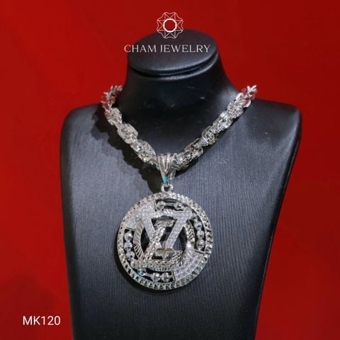 Mặt Dây Chuyền MK120 CHAM JEWELRY, Mặt Kiểu LV Bản 28.0mm (Barcode CM5188)