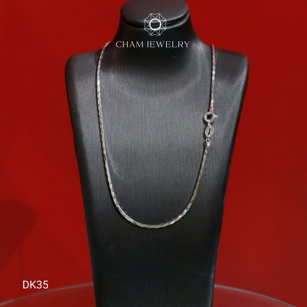 Dây Chuyền DK35 CHAM JEWELRY, Dây Mì Giác Cạnh, Bản 1.1mm (Barcode TDBC868)