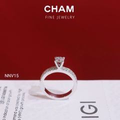 Nhẫn Nữ NNV15 Vàng 10k Chủ 4.5mm Kim Cương Lab Grown Diamond