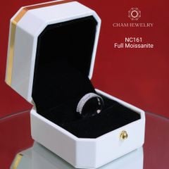 Nhẫn NC161 CHAM JEWELRY, Full Đá Moissanite, Bản 5.0mm (Barcode OHN15).
