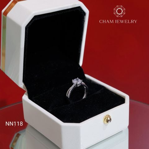 Nhẫn CHAM JEWELRY NN118, Nhẫn Đai Chéo, Chủ 6.0mm (Barcode TNN339)