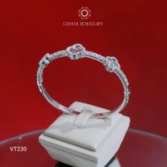 Vòng Tay VT230 CHAM JEWELRY, Vòng Nửa Hàng Cỏ 4 Lá 8.0mm (Barcode TV198).