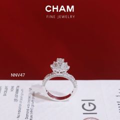 Nhẫn Nữ NNV47 Vàng 10k Chủ 4.5mm Kim Cương Lab Grown Diamond
