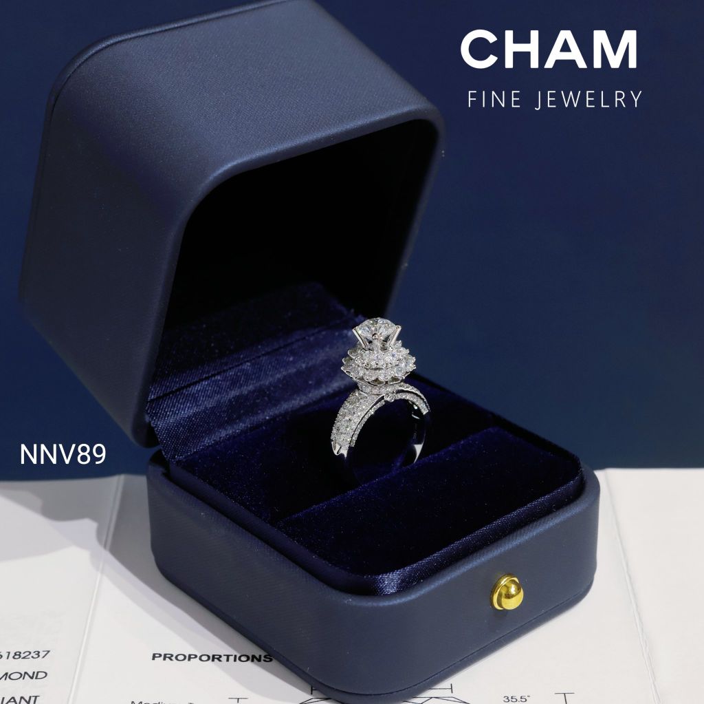 Nhẫn Nữ NNV89 Vàng 10k Chủ 6.3mm Kim Cương Lab Grown Diamond (Barcode DNU20)