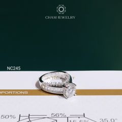 Nhẫn NC245 CHAM JEWELRY, Full Moissanite Chủ 7.5mm (Barcode OCNN52)