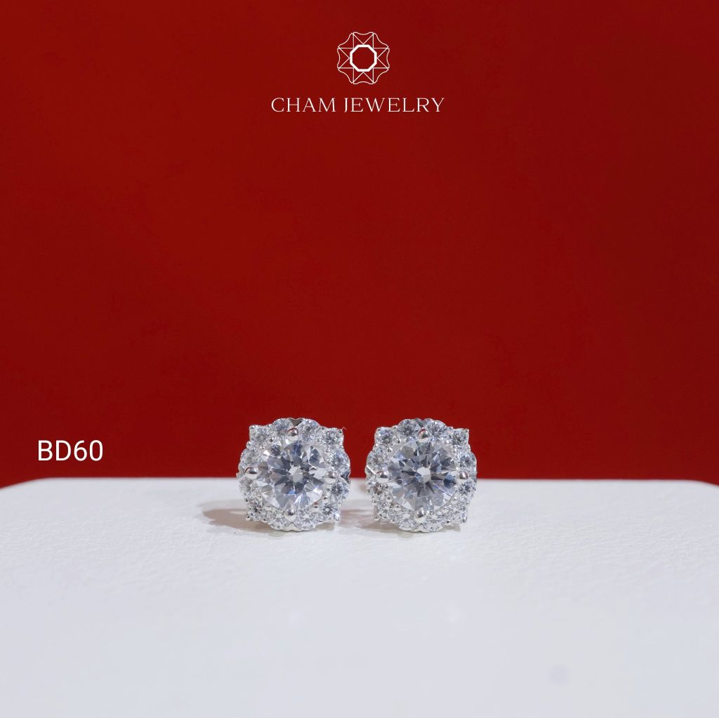 Hoa Tai BD60 CHAM JEWELRY, Chủ 4.5mm (Barcode TBD1704).