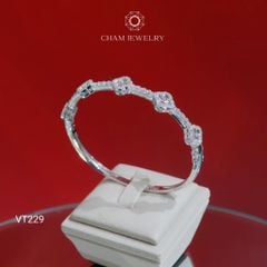 Vòng Tay VT229 CHAM JEWELRY, Vòng Nửa Hàng Cỏ 4 Lá 7.5mm (Barcode TV206).