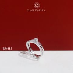 Nhẫn NM181 CHAM JEWELRY, Nhẫn Kiểu 2 Hàng Hoa (Barcode TNT970).