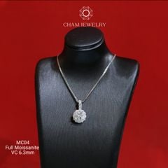 Mặt Dây Chuyền MC04 CHAM JEWELRY , Chủ 6.3mm Full Moissanite Cao Cấp (Barcode OM43).