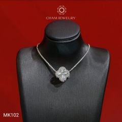 Mặt Dây Chuyền MK102 CHAM JEWELRY, Mặt Cỏ 4 Lá Trắng (Barcode TCH1026).