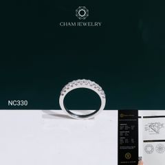 Nhẫn NC330 CHAM JEWELRY, Nhẫn Full Đá Moissanite C&C 2.0mm (Barcode OCNN128)