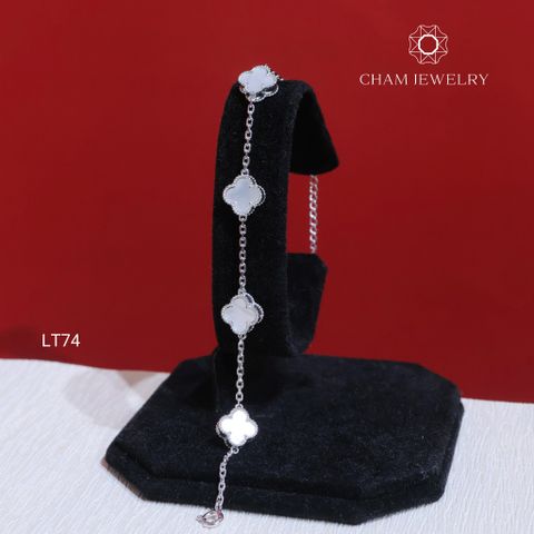 Lắc Tay LT74 CHAM JEWELRY, Lắc Tay Cỏ Xà Cừ Bản 8.0mm (Barcode TLT1366).